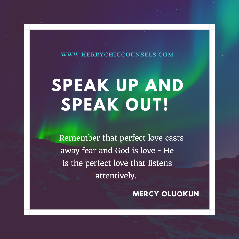 Speak up and speak out - Be open with God